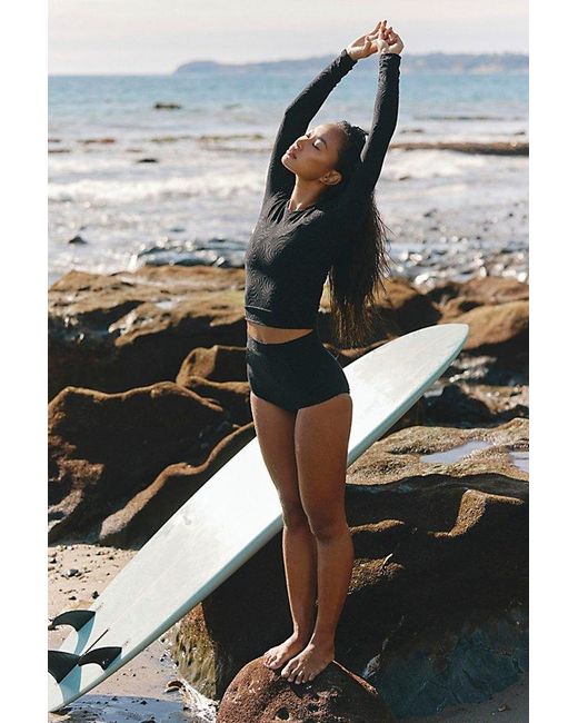 Seea Black Palomar Uv Protection Crop Top Rashguard