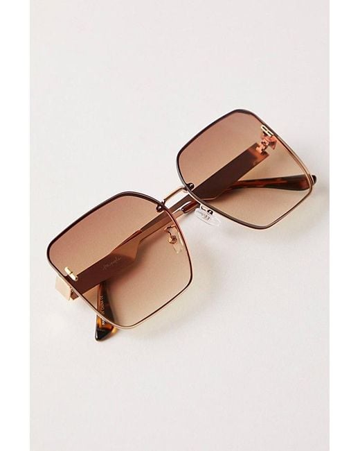 Free People Natural Groovy Square Sunnies