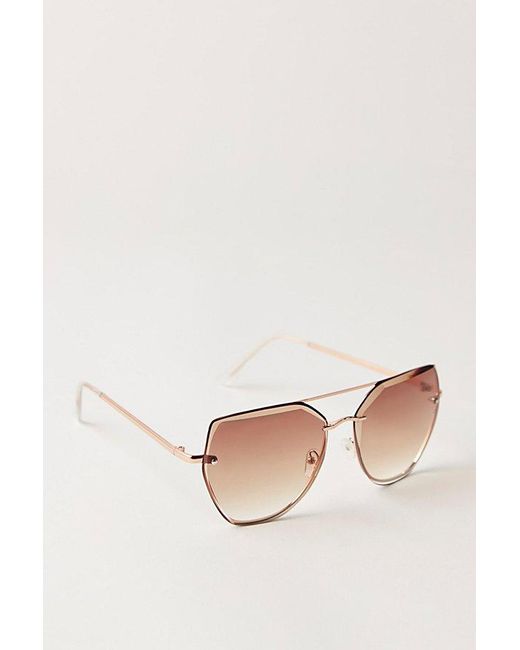 Free People Brown Alma Oversized Aviator Sunglasses