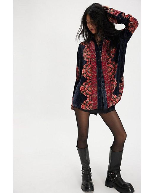 Free People Multicolor We The Free One Night Velvet Top