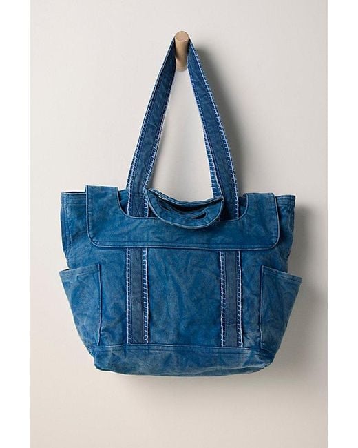 Free People Blue Cordes Canvas Tote