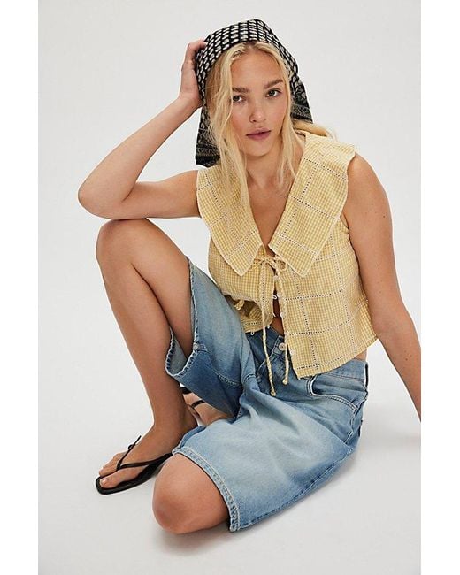Free People Blue Waiting For Me Top