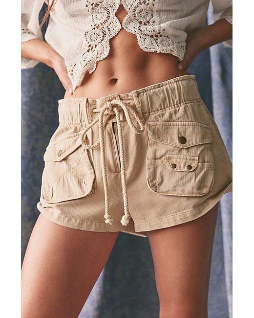 Free People Brown Waimea Slouchy Shorts