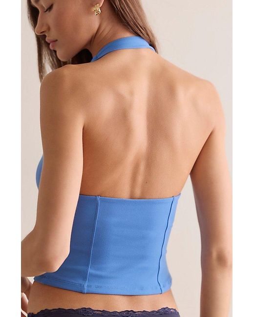 Intimately By Free People Blue Spill The Tea Plunge Tank Top By