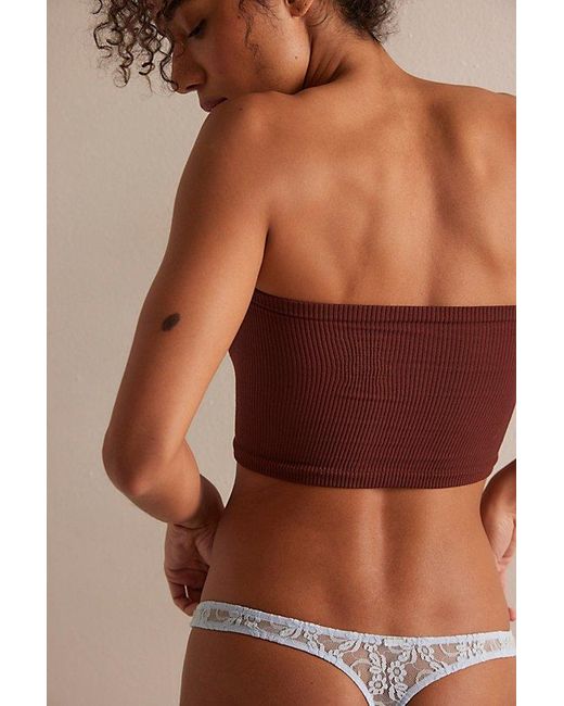 Only Hearts Brown Stretch Lace Vintage Thong