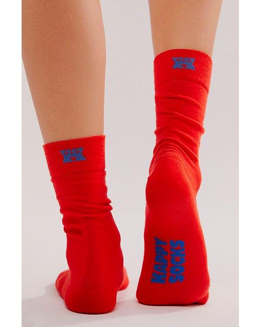 Happy Socks Red Solid Tube Socks