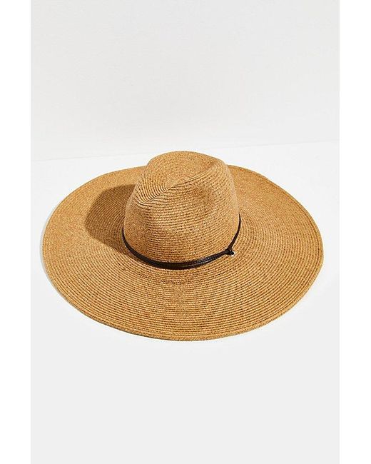 Free People Brown Arizona Packable Wide Brim Hat