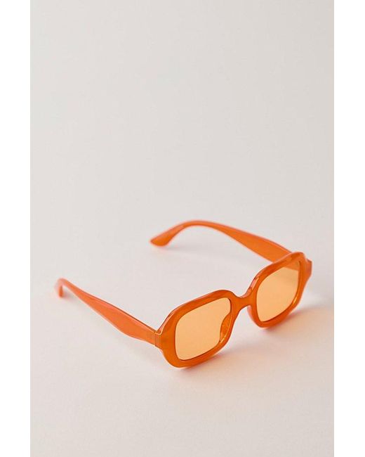 Free People Orange Alta Square Sunglasses