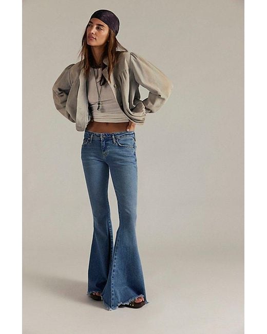 Free People Blue Emre Low-Rise Flare Jeans