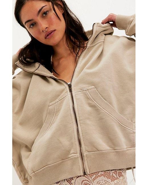 Free People Natural Chill Out Zip Up