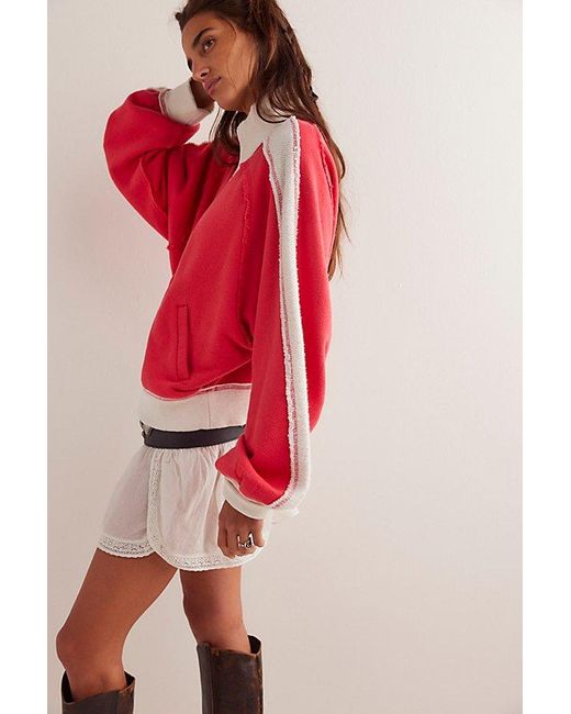 Free People Red We The Free I'M Yours Turtle Zip-Up