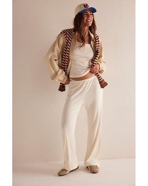DONNI. Natural The Pointelle Simple Crop Pants