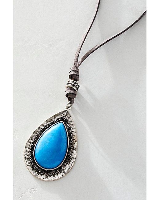 Free People Blue Freefall Pendant Necklace