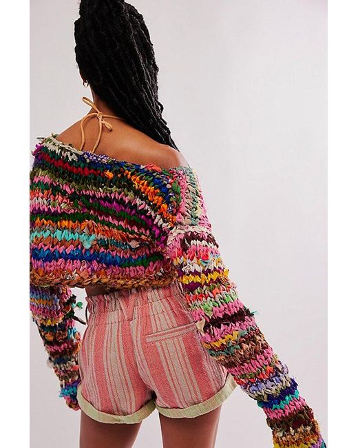 Free People Red Cosmic Colors Cardi