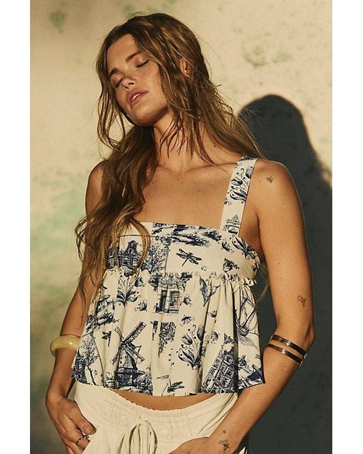 Free People Blue Romy Babydoll Blouse