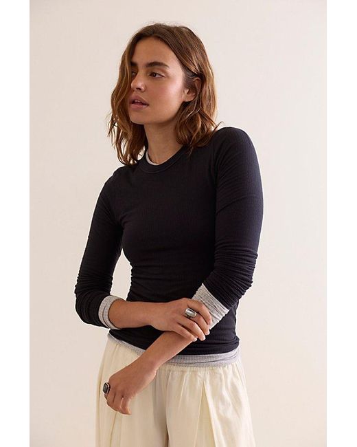 Intimately By Free People Black So Soft Seamless Modal Long Sleeve By