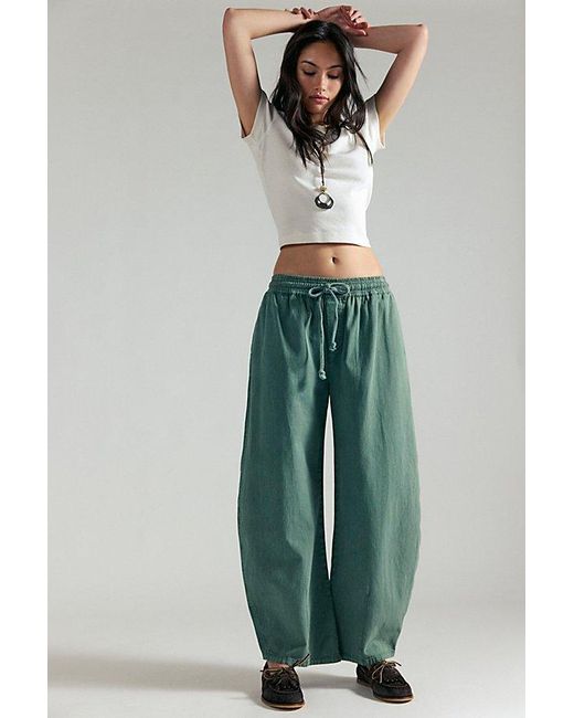 Free People Natural Lex Pull-On Barrel Pants