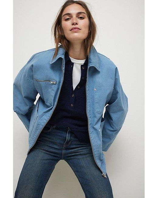 Free People Blue Easy That Canvas Jacket