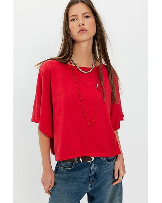 Free People Red Next Level Tee