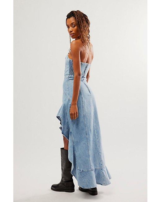 Amanda Uprichard Blue Symone Denim Dress