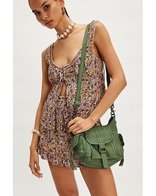 Free People Green Baby Leigh Distressed Tote Bag