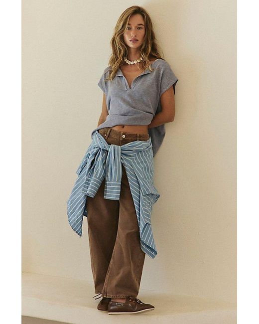 free-est Blue Marina Del Sol Sweater Top By
