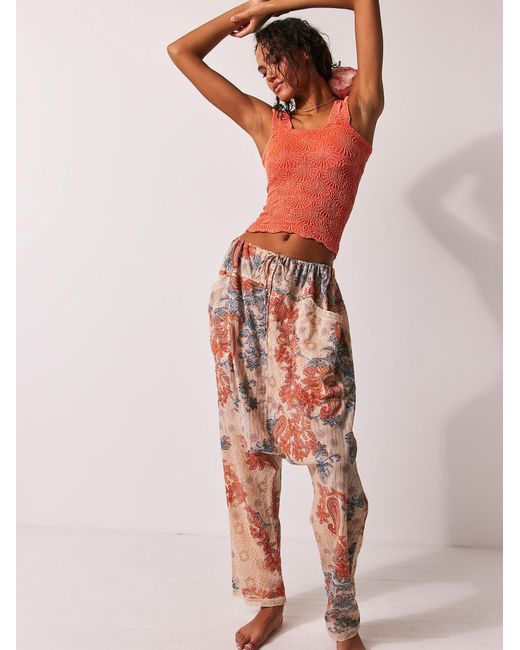 Free People Pink Lucky In Love Lounge Pants
