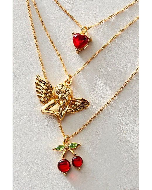 Free People Blue Angels Only 14k Gold Plated Layered Necklace
