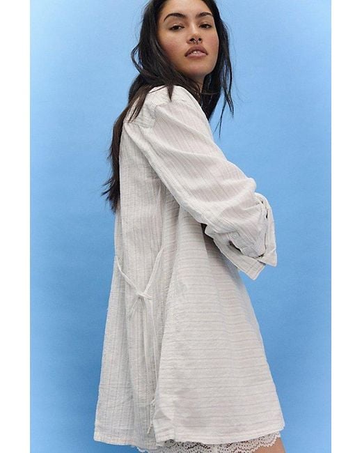 Free People Gray Sun Gazer Button Down