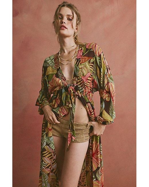 Matthew Williamson x Free People Multicolor Kantuta Long Sleeve Kaftan Jacket