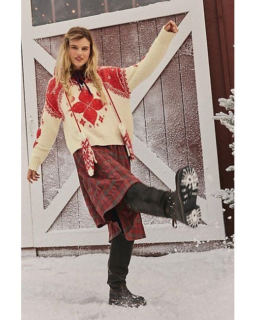 Free People Gray Freya Plaid Midi Dress