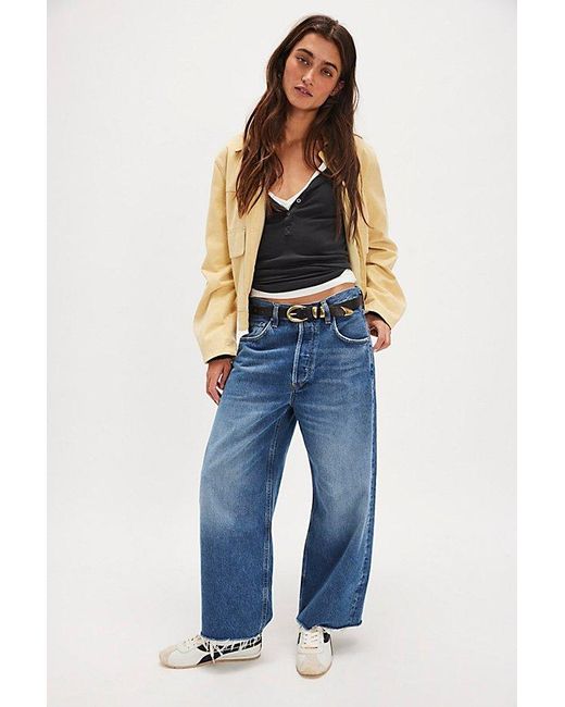 Citizens of Humanity Blue Ayla Raw Hem Crop Jeans