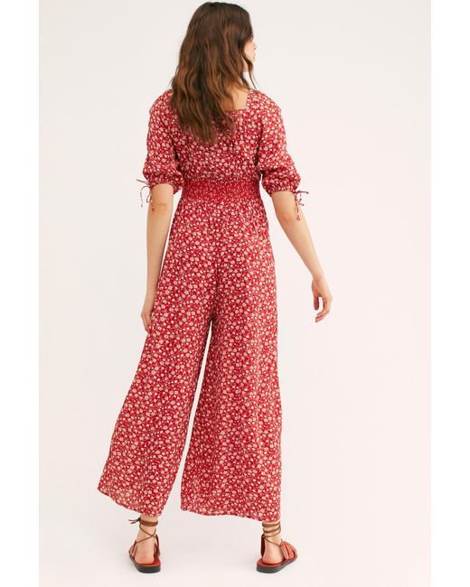 free people floral jumpsuit