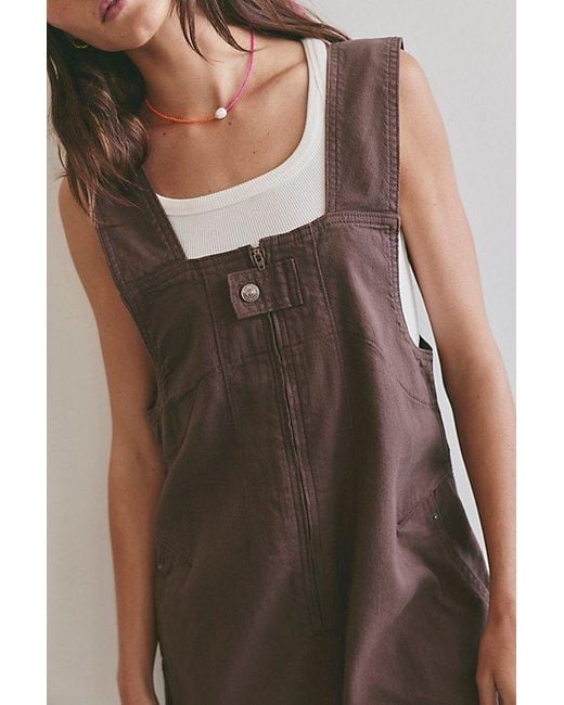 Free People Brown Jude Shortalls