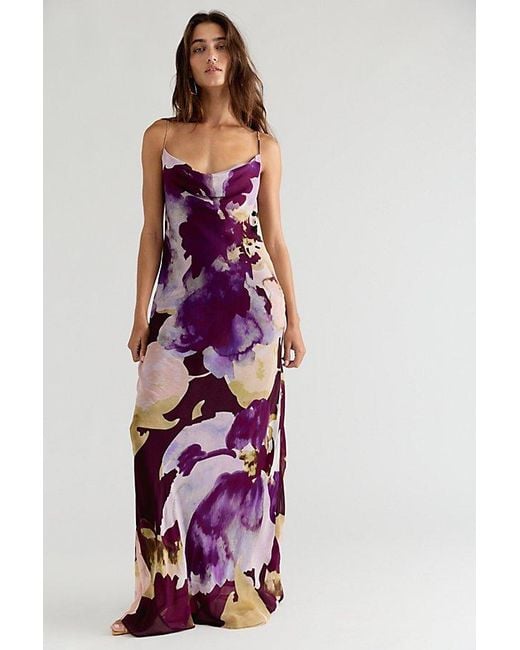 Shona Joy Purple Gia Bias Maxi Dress