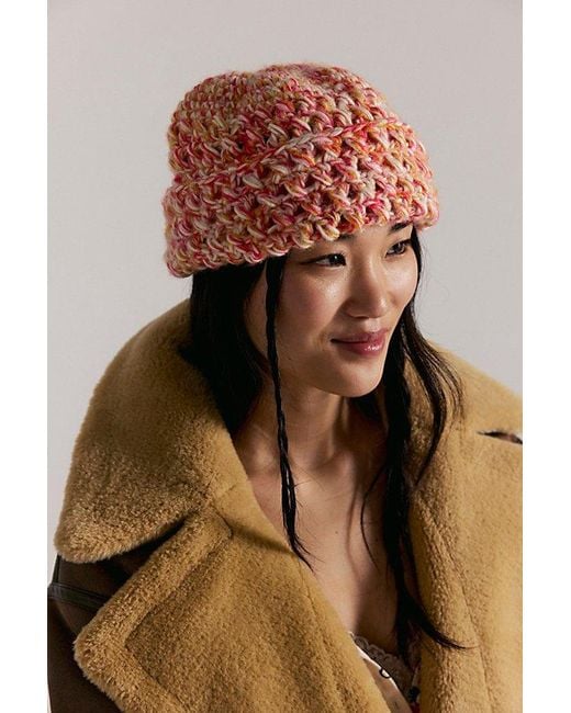 Free People Pink Sweater Knit Fisherman Hat