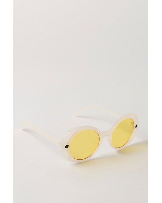 Free People Green Juni Oversized Round Sunglasses