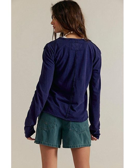 Free People Blue Nova Long-Sleeve Tee