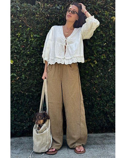 Free People Black Something Good Pull-On Barrel Pants