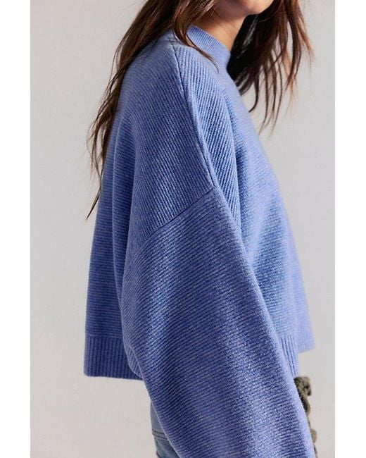 Free People Blue Collette Cashmere Pullover Sweater