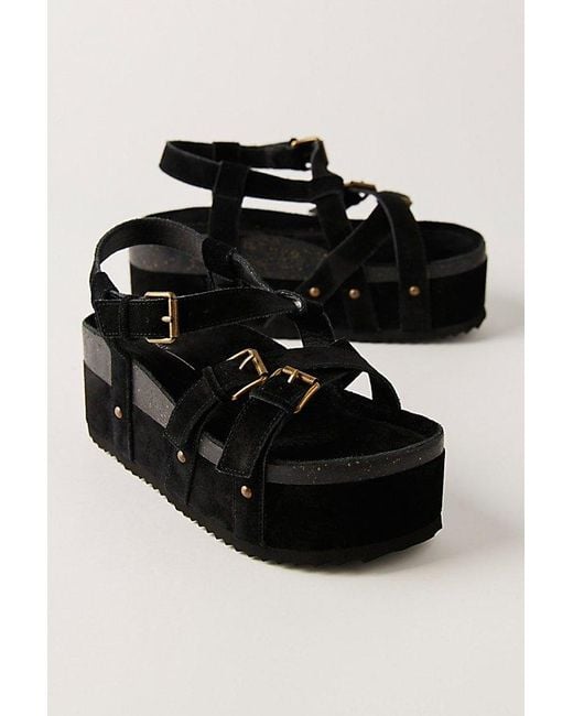 INTENTIONALLY ______ Black Rule Breaker 2.0 Flatform Sandals By