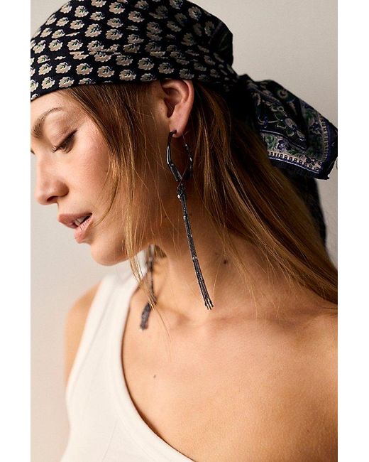Free People Black Trixie Fringe Dangles