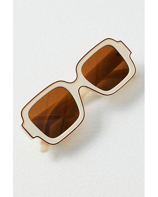 Free People Natural Shadow Side Square Sunglasses