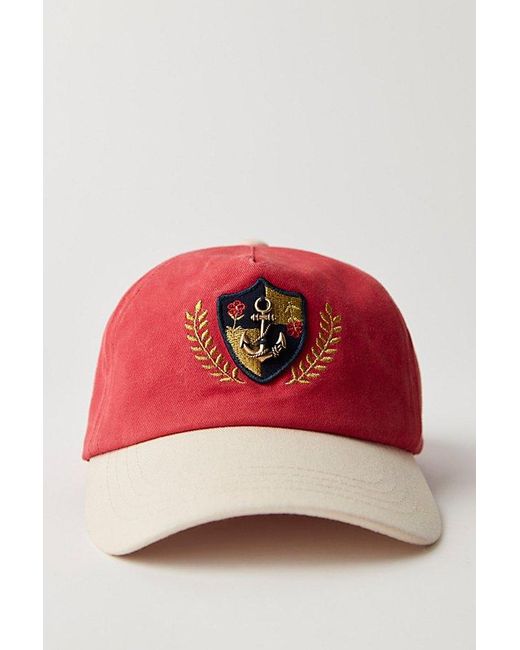 Free People Red Anchor Charmed Baseball Hat