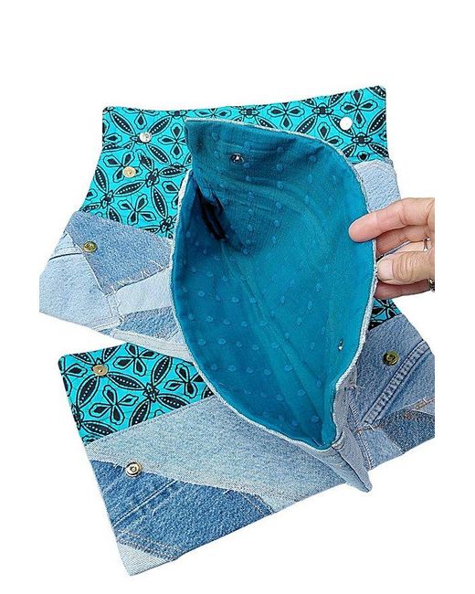 Garbage Soup Blue Upcycled Denim Patchwork Clutch Selected By