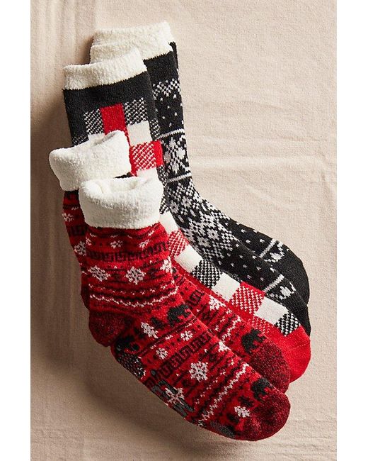 Free People Red Tall Cozy Lined Lounge Socks