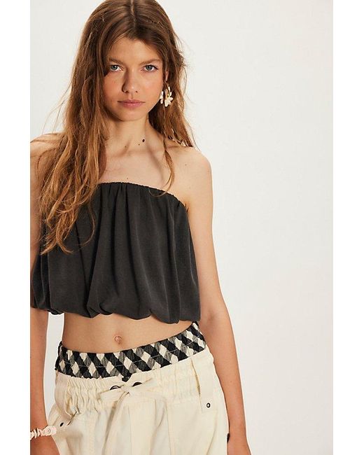 Free People Black Lupine Bubble Tube Top