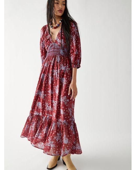 Free People Golden Hour Maxi Dress in Red | Lyst