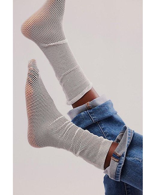 Only Hearts White Fishnet Ankle Socks