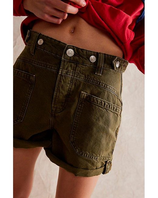 Free People Red Palmer Shorts